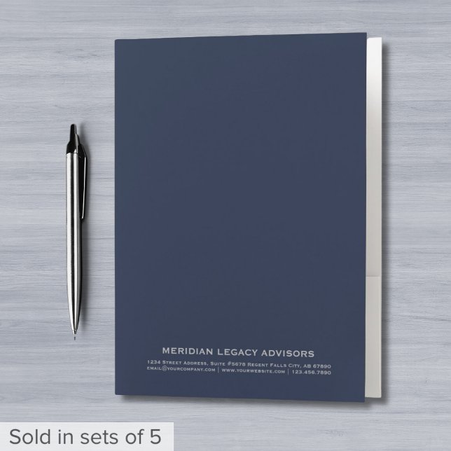 Navy Blue and Silver Business Pocket Folder (Creator Uploaded)
