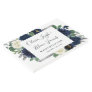 Navy Blue and Silver Elegant Ivory Floral Wedding Guest Book