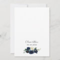 Navy Blue and Silver Elegant Ivory Floral Wedding Invitation | Zazzle