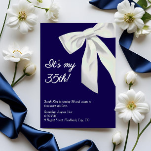 Navy Blue and Silver Foil “It’s My 30th!” Elegant  Invitation