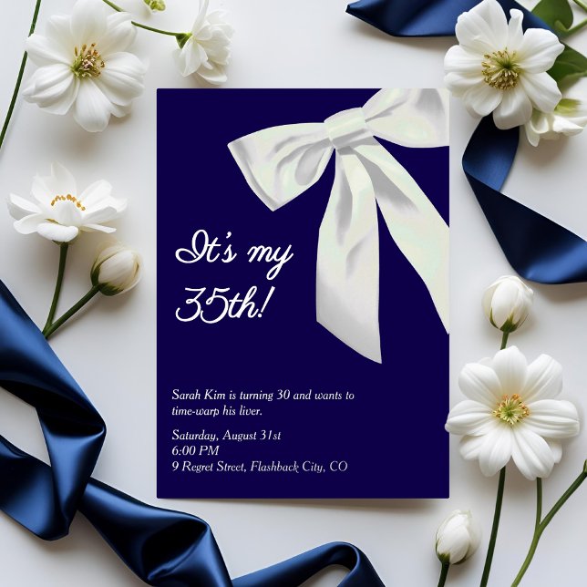 Navy Blue and Silver Foil “It’s My 30th!” Elegant  Invitation (Creator Uploaded)