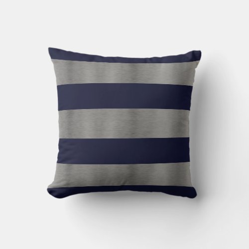 Navy Blue and Silver Pillow