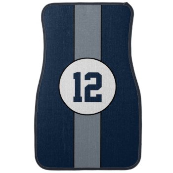Navy Blue And Silver Stripe Car Mats by inkbrook at Zazzle