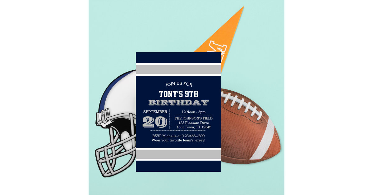 2023 Dallas Cowboy Birthday Party Ticket Invitation Premium 