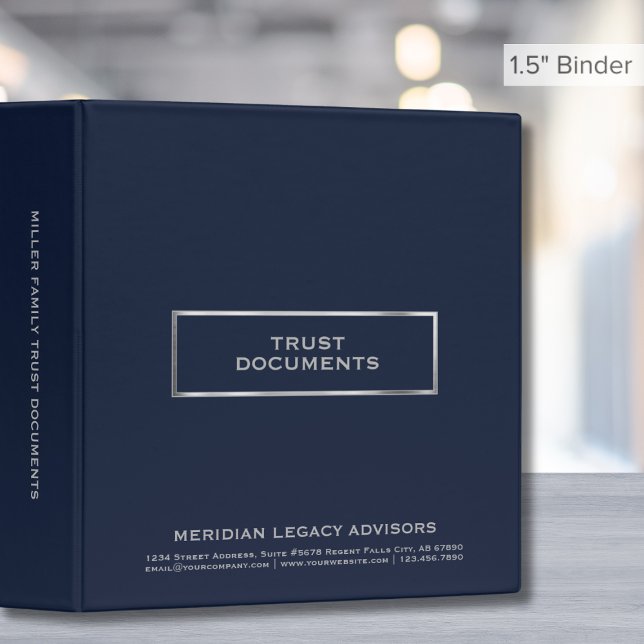 Navy Blue and Silver Trust Documents 3 Ring Binder (Creator Uploaded)