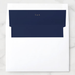 Navy Blue and Sunflower Gold Minimalist Envelope Liner