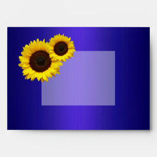 Navy Blue and Sunflowers Wedding Envelope