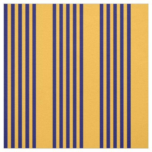 Navy blue and sunny yellow five stripes pattern fabric