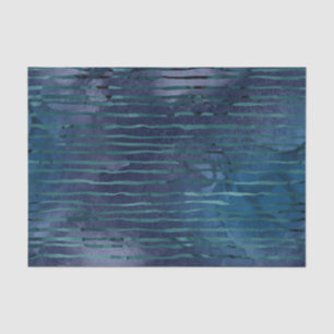 Navy Blue and Teal Striped Pattern Tissue Paper