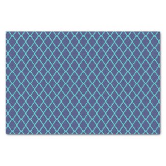 Navy Blue and Teal Traditional Maroccan Pattern Tissue Paper