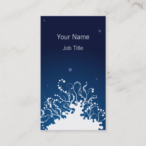 Navy Blue and White Abstract Swirl Art #2 Business Card Templates