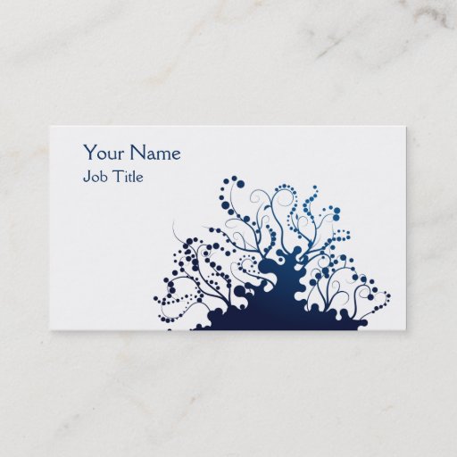 Customizable Navy Blue and White Abstract Swirl Art #3 Business Card