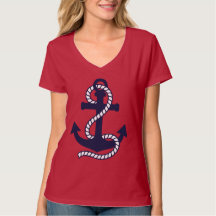 Navy blue and White Anchor T-Shirt