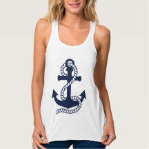 Navy blue and White Anchor T-Shirt