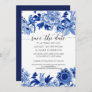 Navy Blue and White Asian Influence Chinoiserie Save The Date
