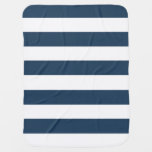 Navy Blue And White Bold Stripes Baby Blanket at Zazzle