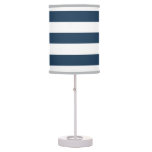 Navy Blue And White Bold Stripes Table Lamp at Zazzle