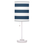Navy Blue and White Bold Stripes Table Lamp (Right)