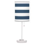 Navy Blue and White Bold Stripes Table Lamp (Left)