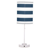 Navy Blue and White Bold Stripes Table Lamp (Back)