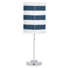 Navy Blue and White Bold Stripes Table Lamp