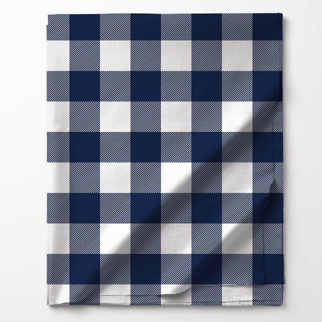 Navy Blue and White Buffalo Plaid Pattern Fabric (Creator Uploaded)