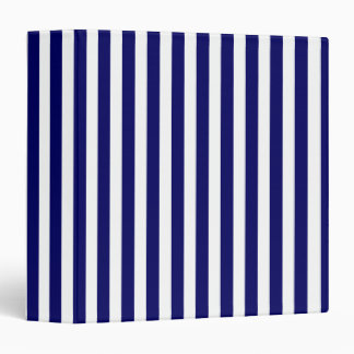 Navy blue and white candy stripes 3 ring binder