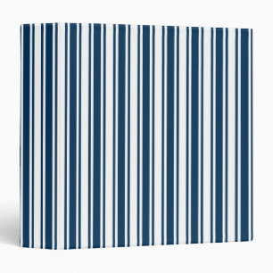 Navy blue and white candy stripes 3 ring binder
