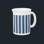 Navy blue and white candy stripes beverage pitcher<br><div class="desc">Navy blue and white candy stripes</div>
