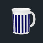 Navy blue and white candy stripes beverage pitcher<br><div class="desc">Navy blue and white candy stripes</div>