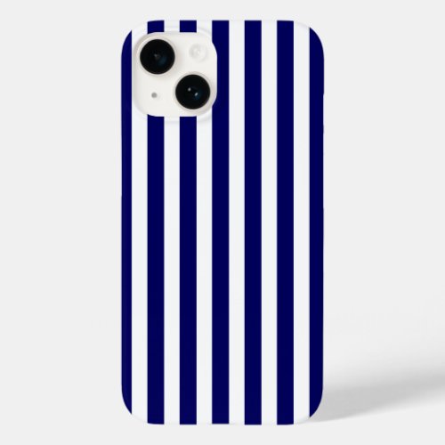 Navy blue and white candy stripes Case_Mate iPhone 14 case