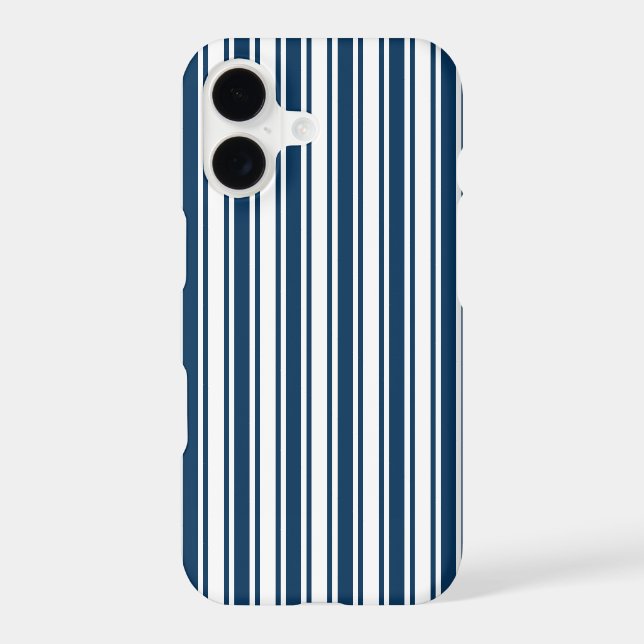 Navy blue and white candy stripes Case-Mate iPhone case (Back)