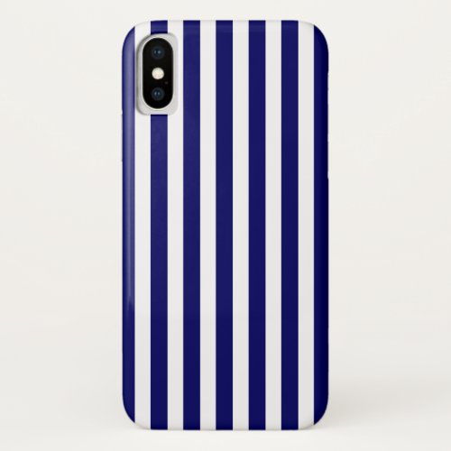 Navy blue and white candy stripes iPhone x case