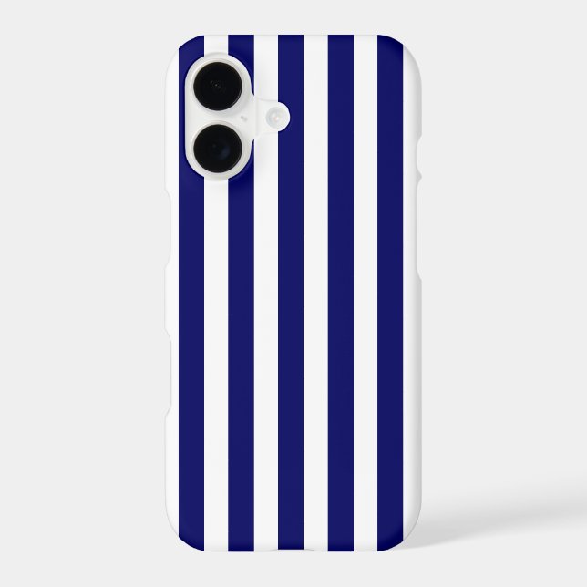 Navy blue and white candy stripes Case-Mate iPhone case (Back)