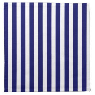 Navy blue and white candy stripes cloth napkin