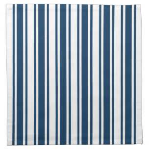 Navy blue and white candy stripes cloth napkin