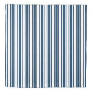 Navy blue and white candy stripes duvet cover