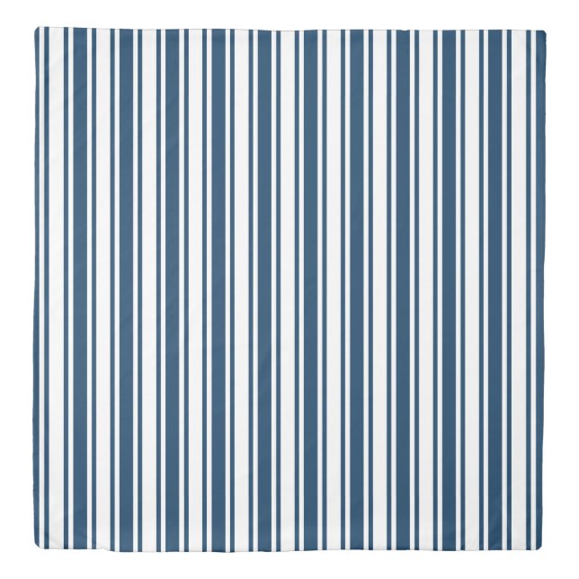 Navy blue and white candy stripes duvet cover (Front)