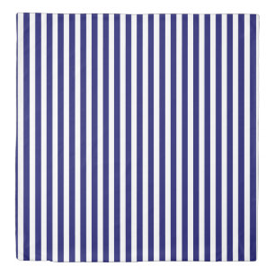 Navy blue and white candy stripes duvet cover