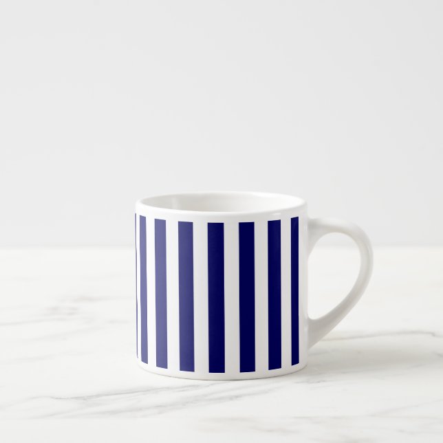 Navy blue and white candy stripes espresso cup (Right)