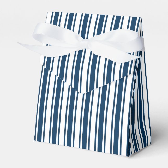Navy blue and white candy stripes favor boxes (Front Side)