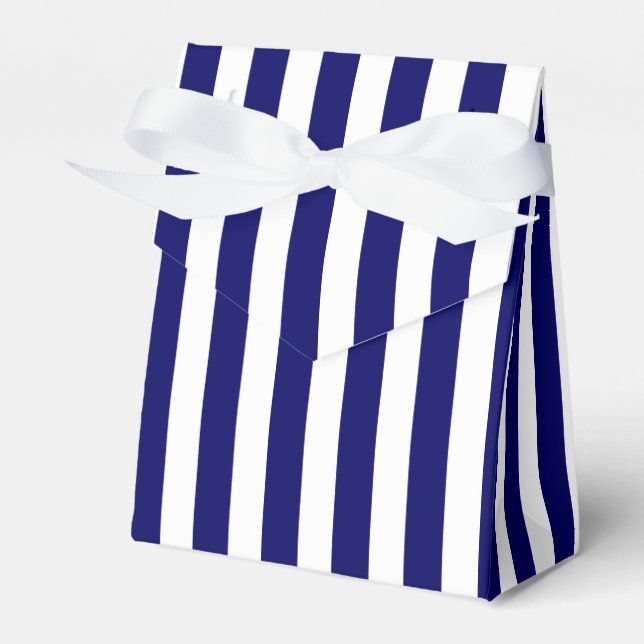 Navy blue and white candy stripes favor boxes (Front Side)