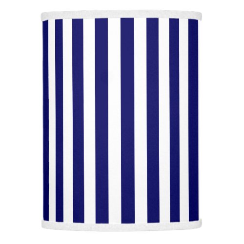 Navy blue and white candy stripes lamp shade