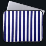 Navy blue and white candy stripes laptop sleeve<br><div class="desc">Navy blue and white candy stripes</div>