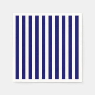 Navy blue and white candy stripes napkins