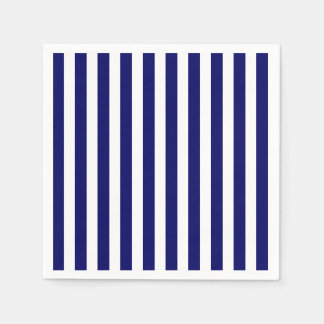 Navy blue and white candy stripes napkins