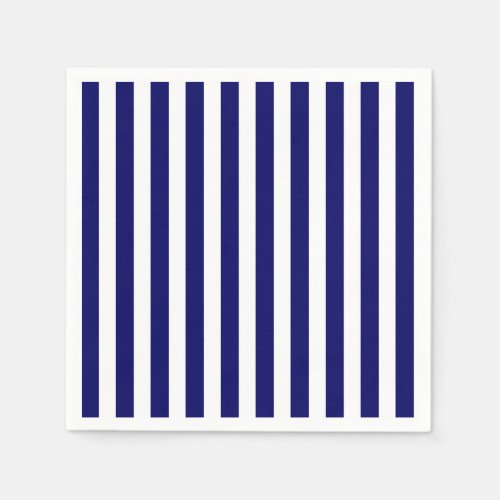 Navy blue and white candy stripes napkins