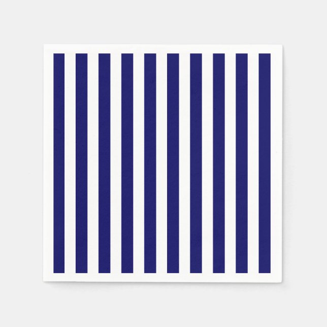 Navy blue and white candy stripes napkins (Front)