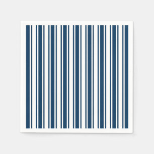 Navy blue and white candy stripes napkins