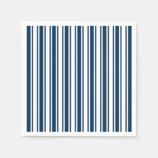 Navy blue and white candy stripes napkins